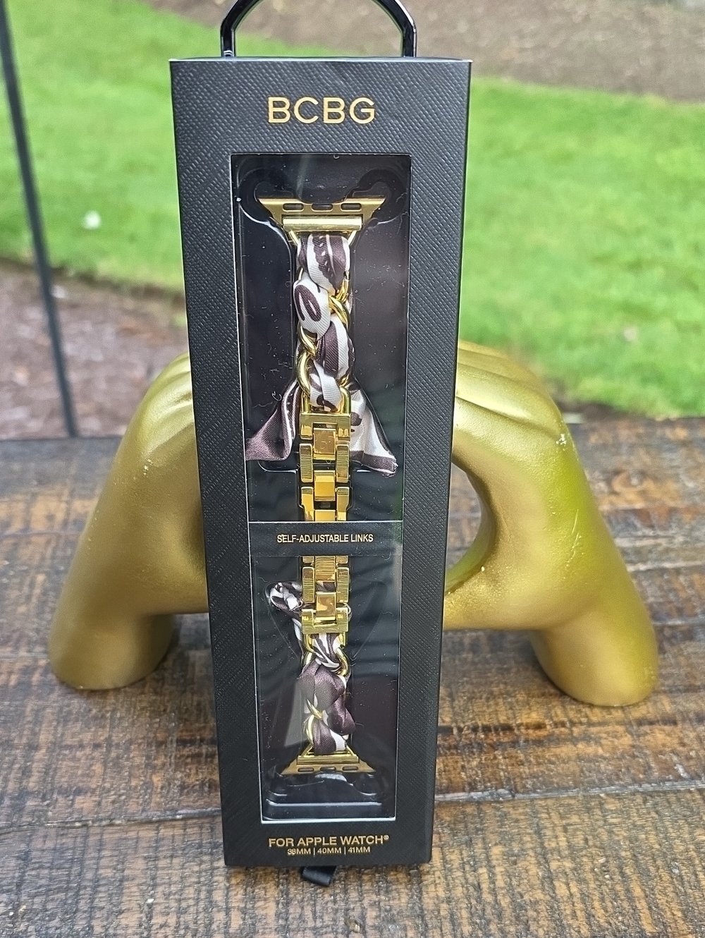 BCBG Scarf Braided Chain-Link Apple Watch Band